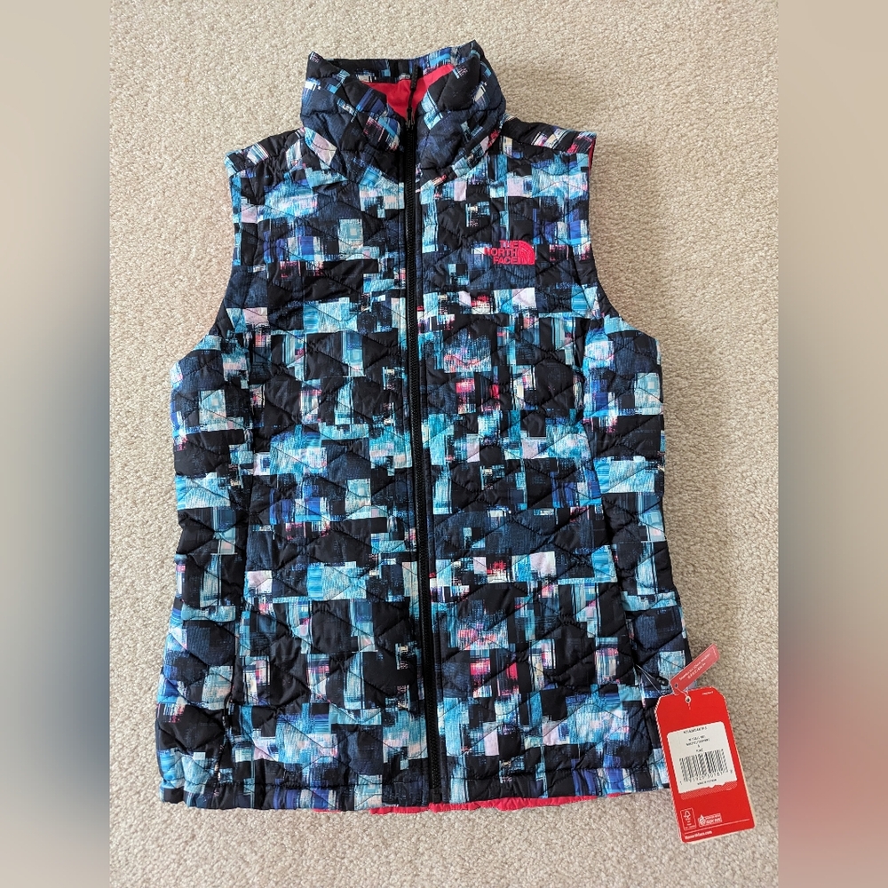 The North Face Womens Thermoball Vest - Blue and Pink - Small